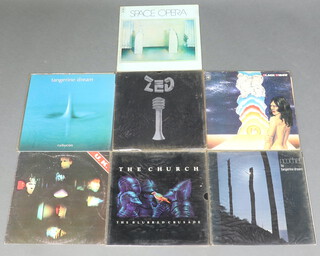 A collection of 1970's and 80's Prog Rock and Electronica vinyl LP's album records to include Zed "A Visions of June", Space Opera, The Church "Blurred Crusade", Tangerine Dream "Ricochet", UK, Tangerine Dream "Rubicon" and Black Widow 