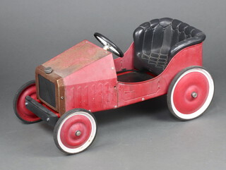 A child's Victorian style pedal car fitted an electric motor 36cm h x 80cm l x 40cm w  