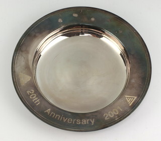 An Armada dish with presentation inscription Sheffield 2001, maker C J Vander Ltd 20cm, 354 grams 