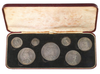 A Victorian Jubilee specimen set of 7 coins 1887