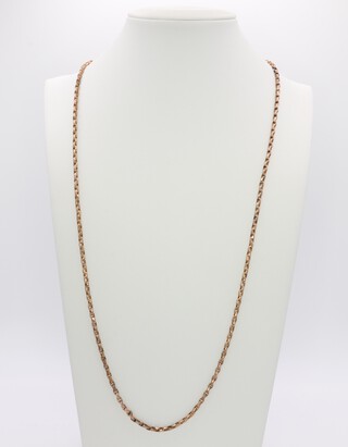 A yellow metal necklace 68cm, 11.1 grams 