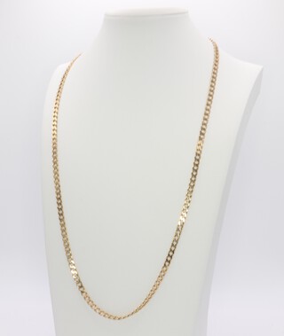 A 9ct yellow gold flat link necklace, 20.3 grams, 58cm 
