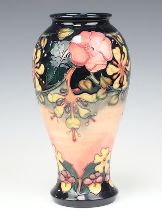 A Moorcroft Oberon pattern vase, designed by Rachel Bishop, monogrammed ER 32cm 