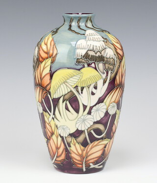 A Moorcroft Lionshield pattern oviform vase (25/9), designed by Vicky Lovatt, 13812, trial, monogrammed GS 24cm  