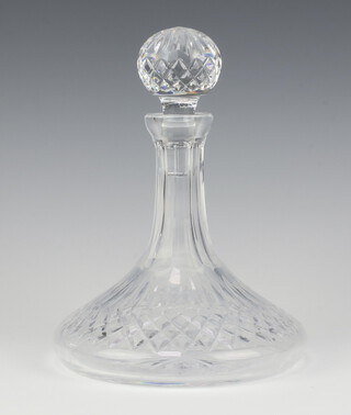 A cut glass ships decanter 25cm 