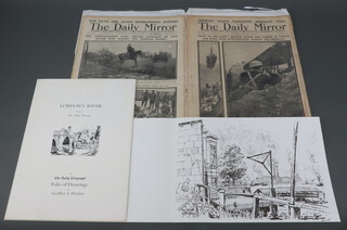 Two First World War editions of The Daily Mail - Saturday January 23rd 1915 number 31510 and Monday February 15th 1915 no.3259, together with Geoffrey S Fletcher London River Scenes nos. 1, 2, 3, 4, 5, 6 and 8 "The Tidal Thames" for The Daily Telegraph 