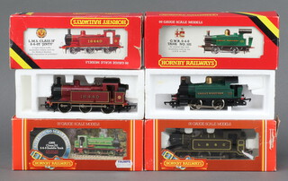 A Hornby Dublo R.077 GWR tank engine boxed, ditto R.396 GNR tank engine boxed, ditto LBSC tank engine boxed and an LMS Class F tank engine boxed 