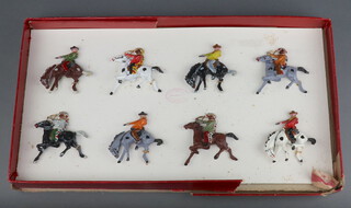 A Bergen Toys and Novelty Company 1930's Cowboy set comprising 31 Bronco Billy, 33 Big Chief in war bonnet and 6 others, boxed  