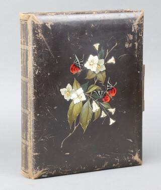 A Victorian leather covered family photograph album containing black and white photographs of Egyptians, Sudanese and soldiers 