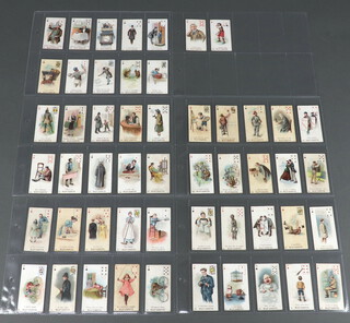 Wills cigarette cards, Double Meaning circa 1898 W.5, playing card inset, complete set of 52 