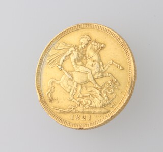 A George III sovereign, 1821