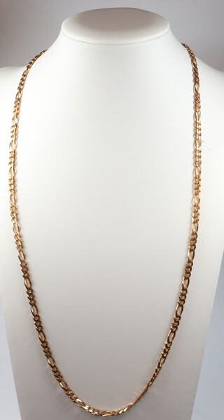 A 9ct yellow gold flat link necklace, 60cm, 19.8 grams 