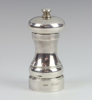 A modern silver pepper mill London 1994 10cm 