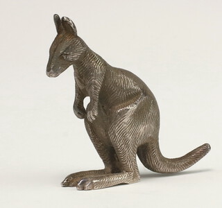 A Sterling silver cast figure of a kangaroo 5cm, 63.6 grams, Maker William Drummond & Co. Melbourne 