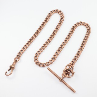 A 9ct yellow gold Albert with T bar and clasp 42cm, 40 grams 