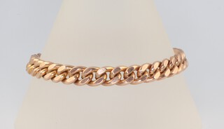 A 9ct yellow gold flat link bracelet 18cm, 18.9 grams 