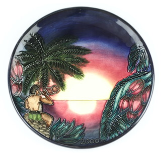 A Moorcroft year plate, decorated "Birth of Light" dated 2000, designed by Emma Bossons, no.1224/2000, 22cm 