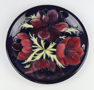 A Moorcroft plated decorated "Anemone", impressed marks 25cm 