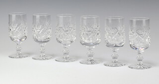 Six Waterford Crystal Tramore pattern sherry glasses 