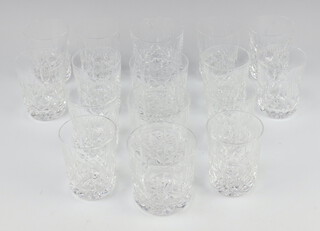 Four Waterford Crystal Lismore glass tumblers and 12 small tumblers 