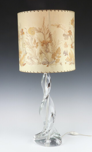 A Sevres free form glass table lamp base 46cm 