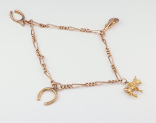 A child's 9ct yellow gold charm bracelet 5.1 grams, 18cm