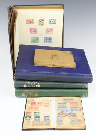 An album of GB stamps including Penny Black, Penny Reds, Victoria to Elizabeth II, together with a collection of first day covers, 3 albums of Commonwealth and world stamps - Ascension, Nigeria, India, Kenya, Japan, Israel. etc and 2 small stock books 