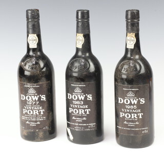 Three bottles of Dow's Vintage Port - 1977, 1983 and 1985