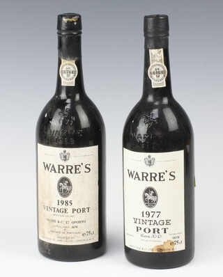 A bottle of Warre's 1977 vintage port and a bottle of 1985 vintage port 