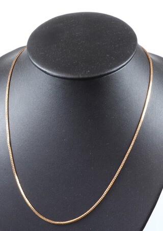 A 9ct yellow gold flat link necklace 48cm, 5.1 grams 