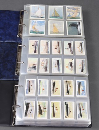 Cigarette and Trade cards, 3 Glen binders of sets of naval themed cigarette and trade cards to include John Player, Oxo, Huntley and Palmer, Liebig, Champion, Carreras, Ogdens, Mornflake Oats, Steven Mitchell & Son, Dunhills, Nicholas Saroney, Hignett Bros, etc 