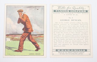 Wills cigarette cards, Famous Golfers circa 1930, B size,  a complete set of 25, together with a complete set of Golfing 1924  