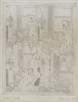 ** Chris Orr (British b.1943), artists proof print signed in pencil and dated 1971, interior scene with naked figures 19cm x 50cm **Please note - Artists Resale Rights may be payable on this lot