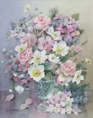 Jack Carter (British, 1912-1992), watercolour signed and dated 1991, study of a vase of flowers, 31cm x 24cm 