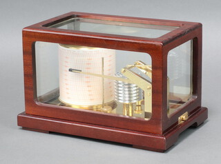 Sewills, a barometer, thermograph and hydrograph, complete with guarantee and instructions dated 26-02-96, contained in a mahogany case 17cm h x 26cm w x 17cm d 