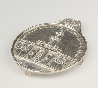 A cast silver badge - Royal Exchange Insurance 1720, Birmingham 2010, 102 grams 