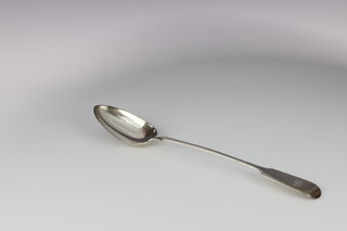 A Victorian silver Old English pattern basting spoon with engraved monogram Edinburgh 1868, 125 grams