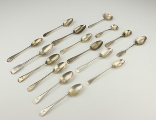 A William IV silver spoon Edinburgh 1832 and a quantity of odd spoons, 290 grams 