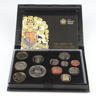 A 2009 UK proof coin set (including the Kew Gardens 50 pence), in original fitted case with pamphlet 