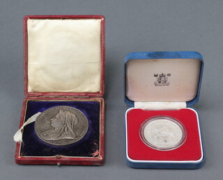 An 1897 commemorative medallion together with a 1977 silver medallion  