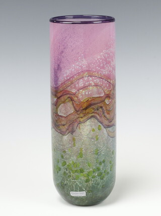 A Jonathan Harris studio glass vase, signed and inscribed Ironbridge 2003 23cm 