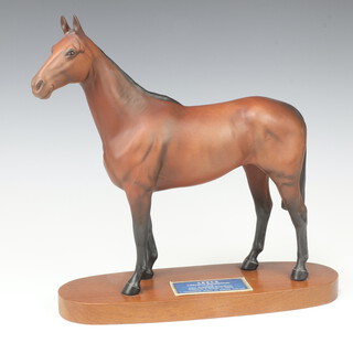 A Beswick figure Arkle from the Connoisseur Horses Series no.8A206 modelled by Arthur Gredington, colour bay, matt finish, on a wooden socle base  30.1cm h