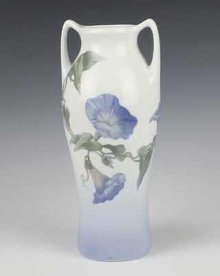 A Royal Copenhagen oviform vase decorated with flowers 790/245, 32cm 