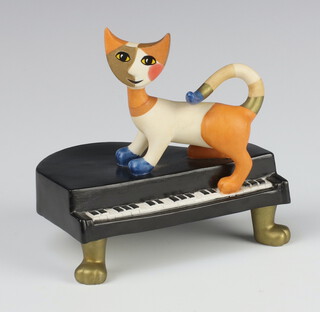 A Rosina Wachtmeister Goebel china figure "Piano Forte" of a cat 10.5cm 