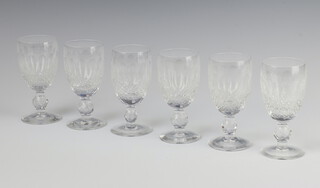 Six Waterford Colleen pattern sherry glasses 