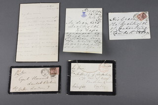 A set of three 19th century letters and envelopes, 2 to  Archbishop of Canterbury Archibald Campbell Tait Benjamin Disraeli dated October 1879 and  Mary Adelaide dated July 1880 together with a letter Addressed to Cyril Harcourt at Lambeth Palace dated 1847