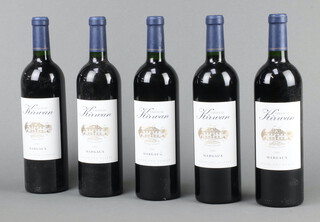 Five bottles of Chateau Kirvan Margaux 2006 Grand Cru Class red wine 