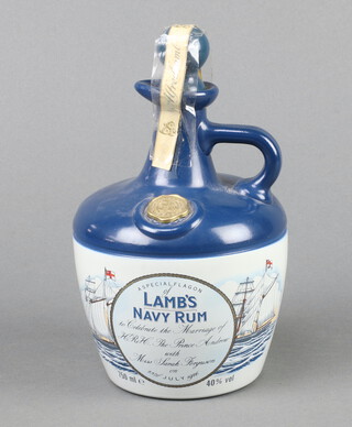 A 750ml Special Flagon of Lamb's Navy Rum  to celebrate The Wedding of HRH Prince Andrew and Miss Sarah Ferguson, in a ceramic flagon