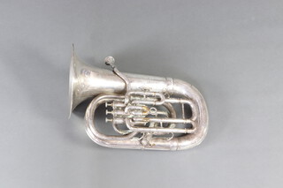 A silver plated  Euphonium marked "The Triumph" Class A 16643, manufactured by The Salvationist Publishing 