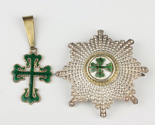 A Portuguese Military Order of St Benedict of Avis neck badge and breast star 